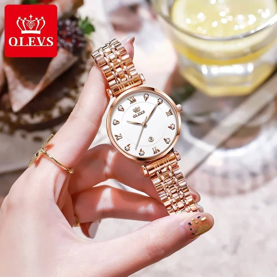 OLEVS 5866 Quartz Stainless Steel Watch For Women's - Image 2