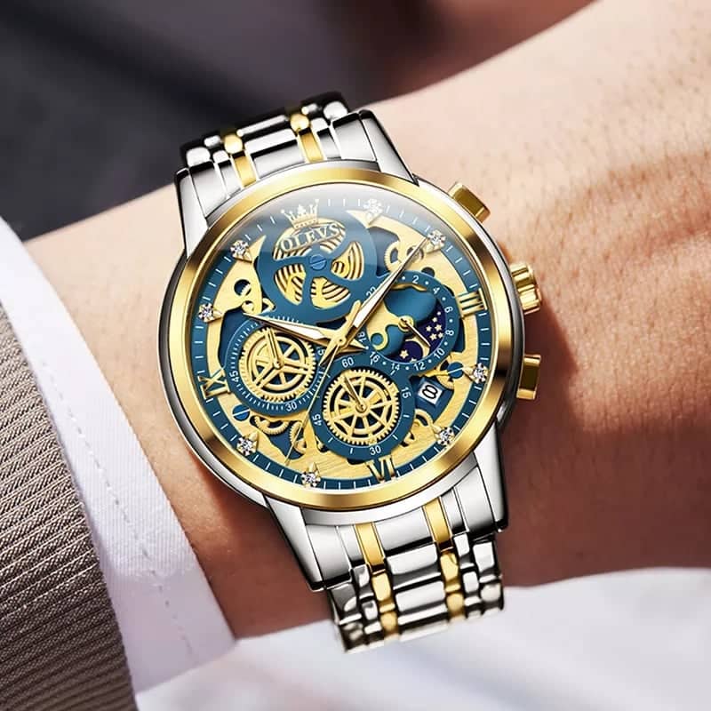 OLEVS 9947 Stainless Steel Chronograph Watch for Men - Image 3
