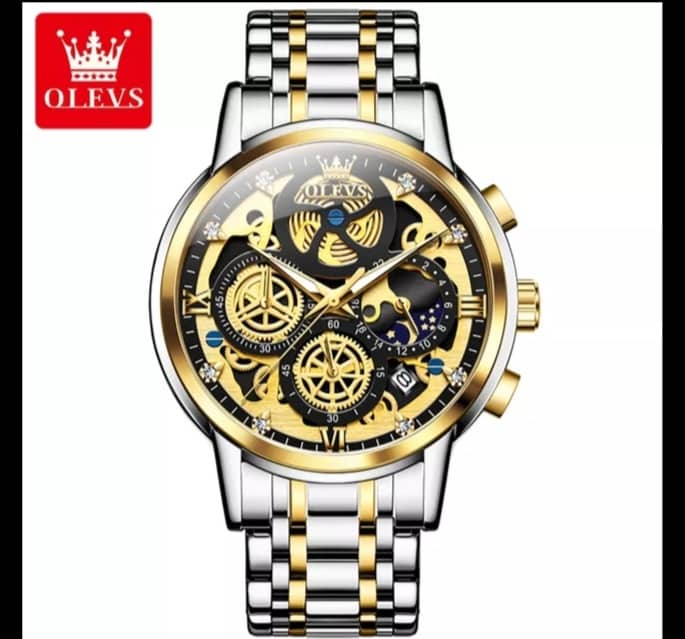 OLEVS 9947 Stainless Steel Chronograph Watch for Men - Image 2