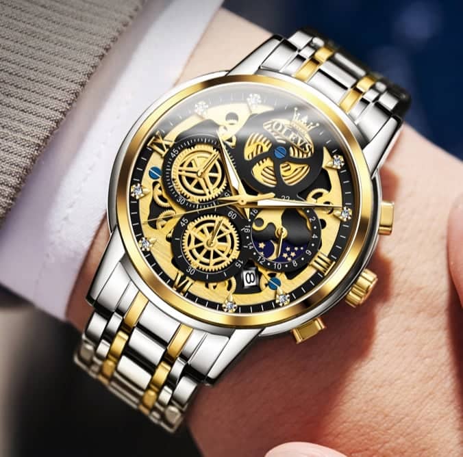 OLEVS 9947 Stainless Steel Chronograph Watch for Men - Image 3