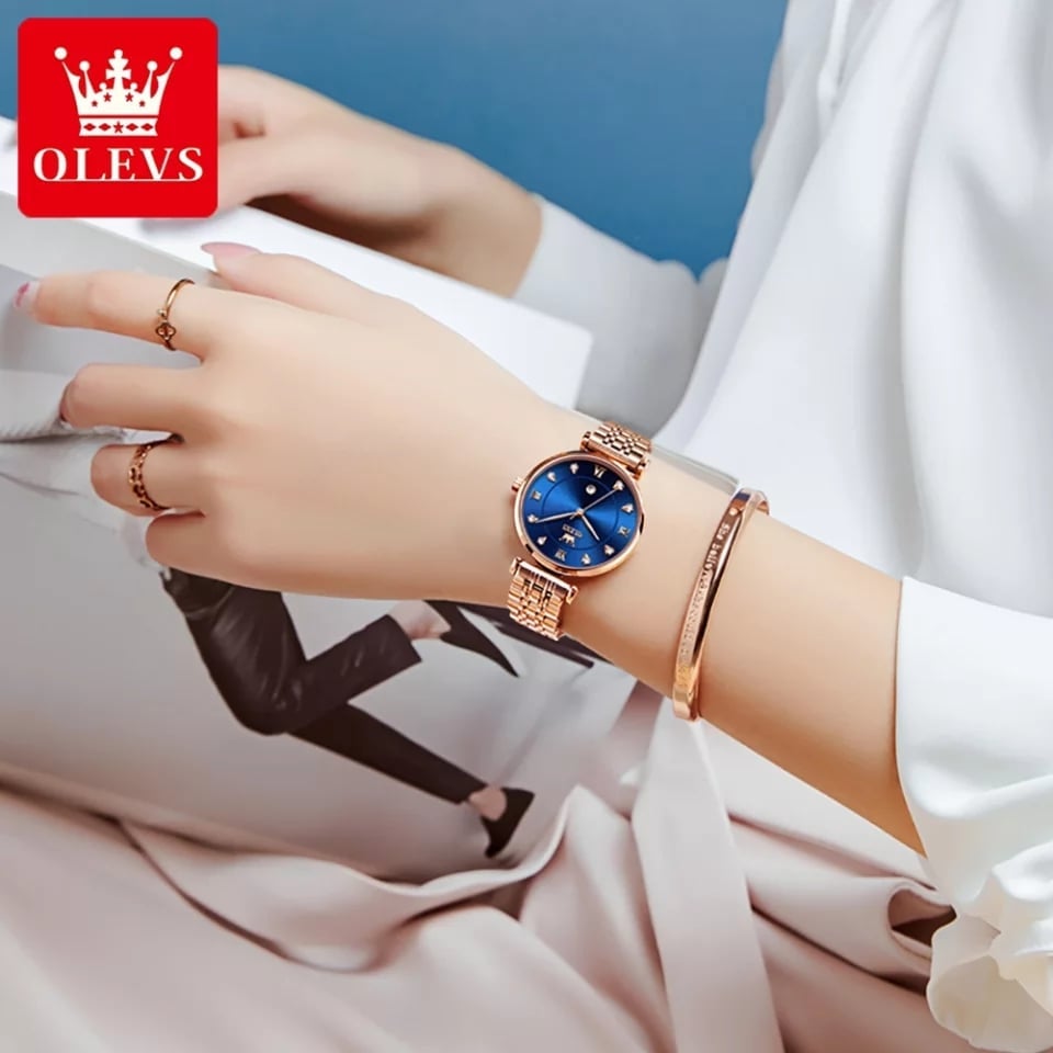 OLEVS 5866 Quartz Stainless Steel Watch For Women's - Image 3