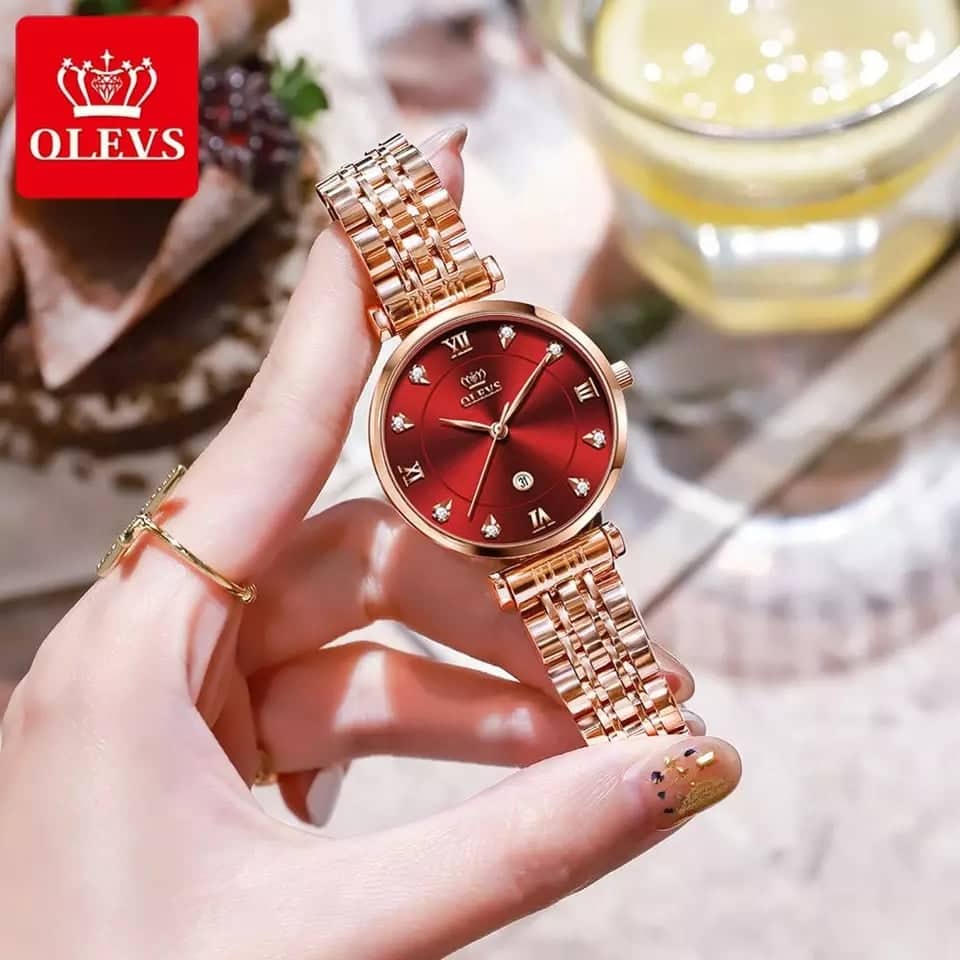 OLEVS 5866 Quartz Stainless Steel Watch For Women's - Image 2