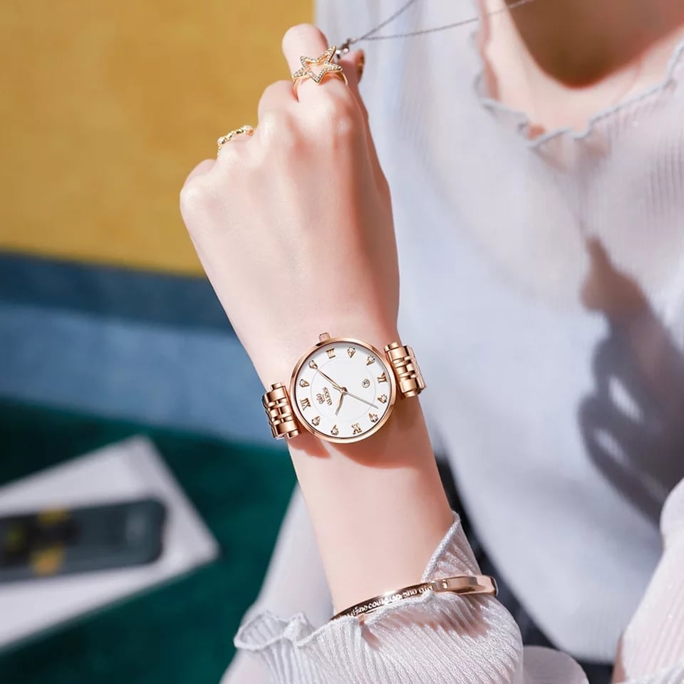 OLEVS 5866 Quartz Stainless Steel Watch For Women's - Image 4