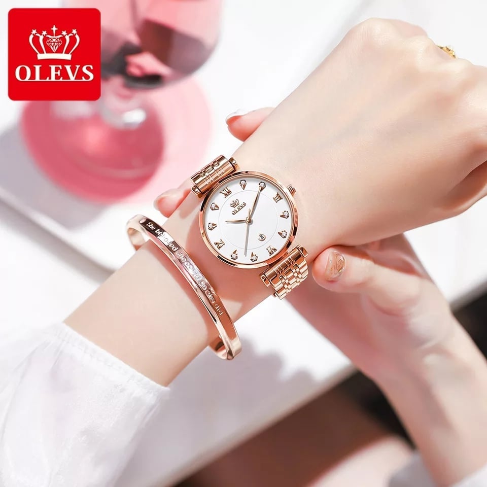 OLEVS 5866 Quartz Stainless Steel Watch For Women's - Image 3