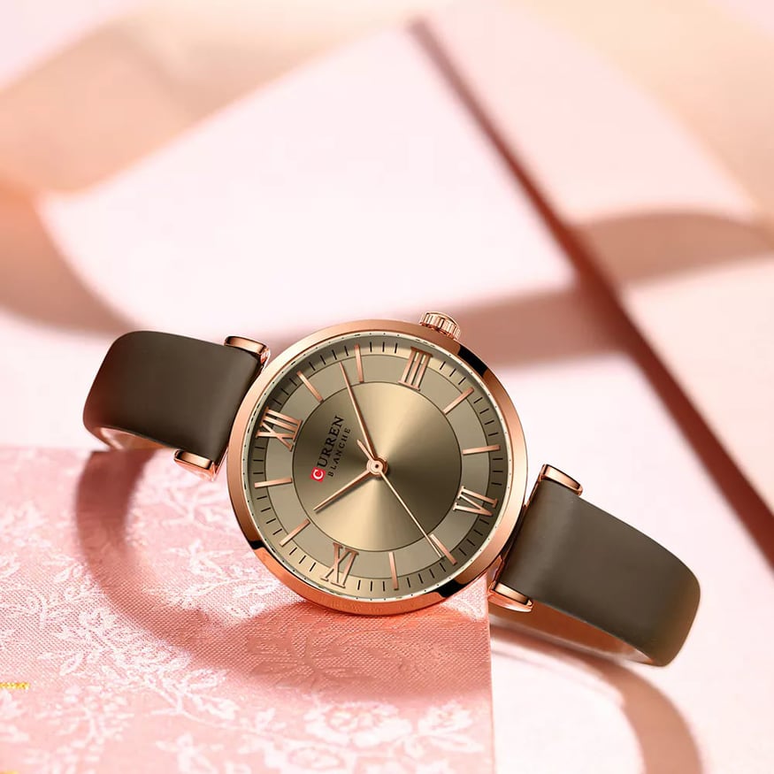 CURREN 9079 Quartz Leather Watch For Women's - Image 2