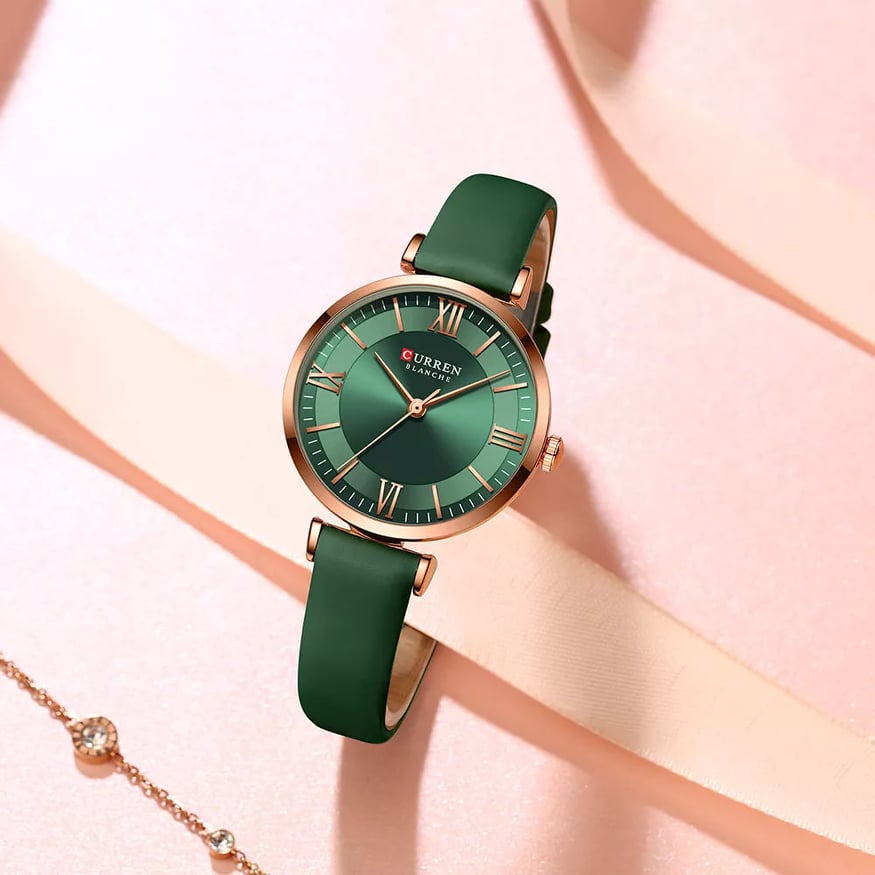 CURREN 9079 Quartz Leather Watch For Women's
