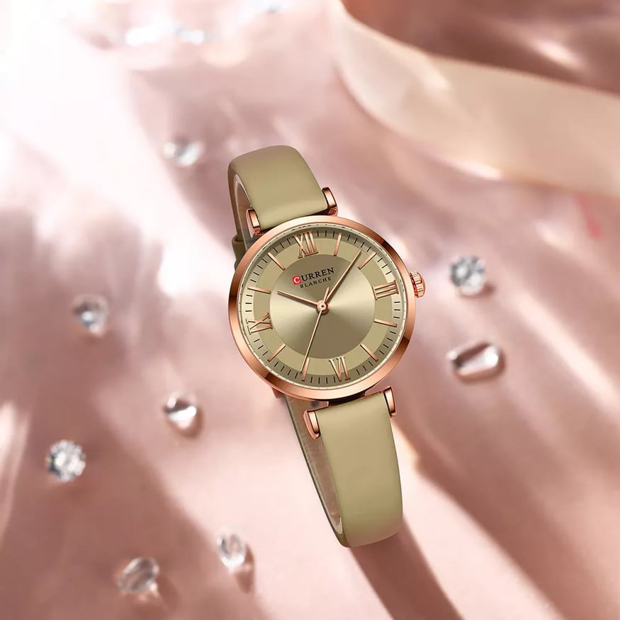 CURREN 9079 Quartz Leather Watch For Women's