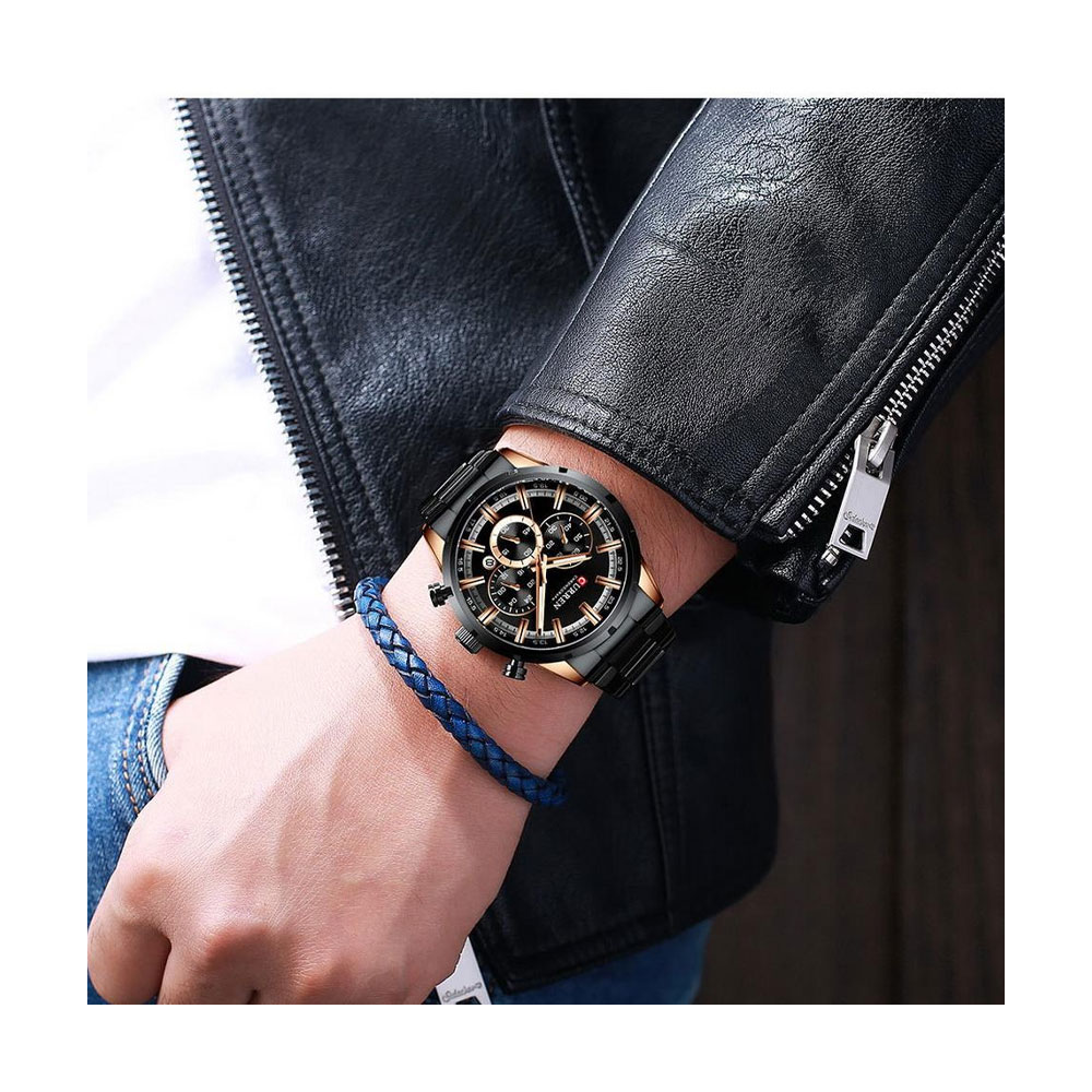 CURREN 8355 Stainless Steel Chronograph Watch For Men - Image 4