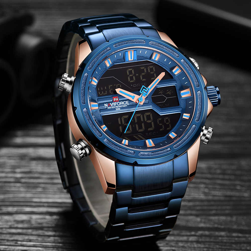 NAVIFORCE 9138 Mens Quartz LED Digital Watch - Image 3