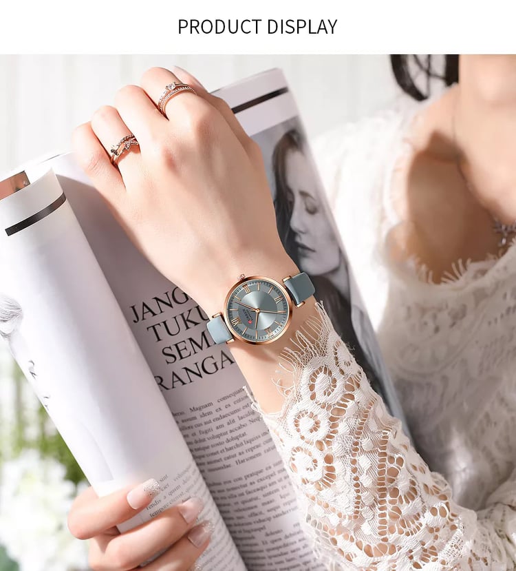 CURREN 9079 Quartz Leather Watch For Women's - Image 3