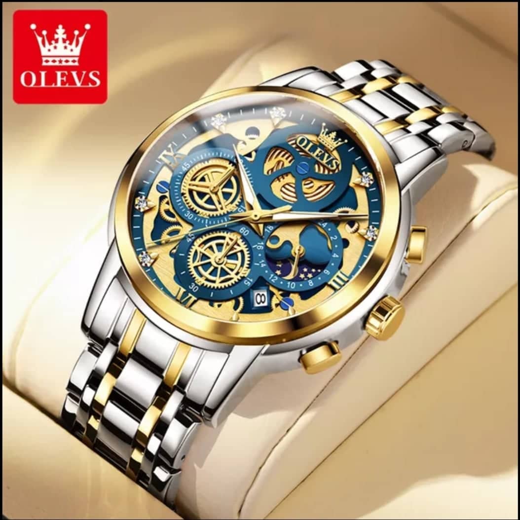 OLEVS 9947 Stainless Steel Chronograph Watch for Men