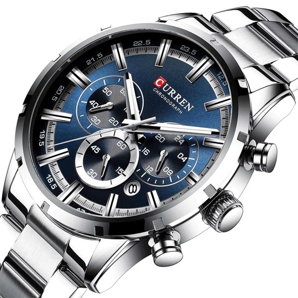 CURREN 8355 Stainless Steel Chronograph Watch For Men - Image 4