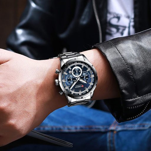 CURREN 8355 Stainless Steel Chronograph Watch For Men - Image 5