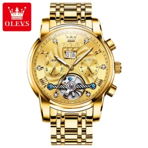 Olevs 9910 Automatic Mechanical Watch-Gold