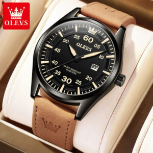 OLEVS 9962 Fashion Men Watch With Leather Strap