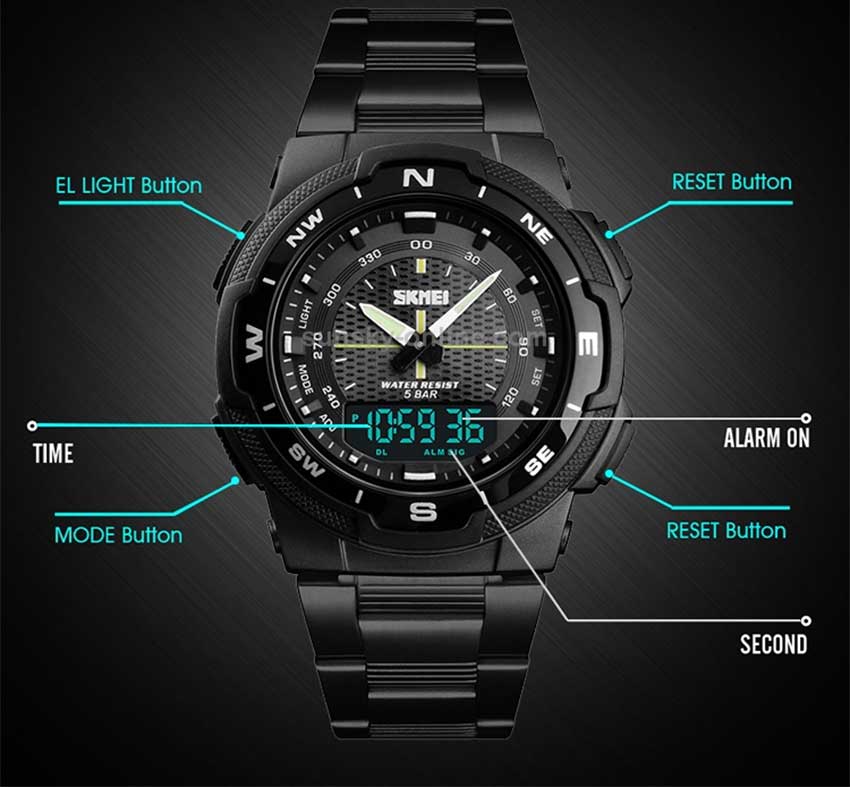 SKMEI 1370 Dual Display Digital Watch For Men - Image 5