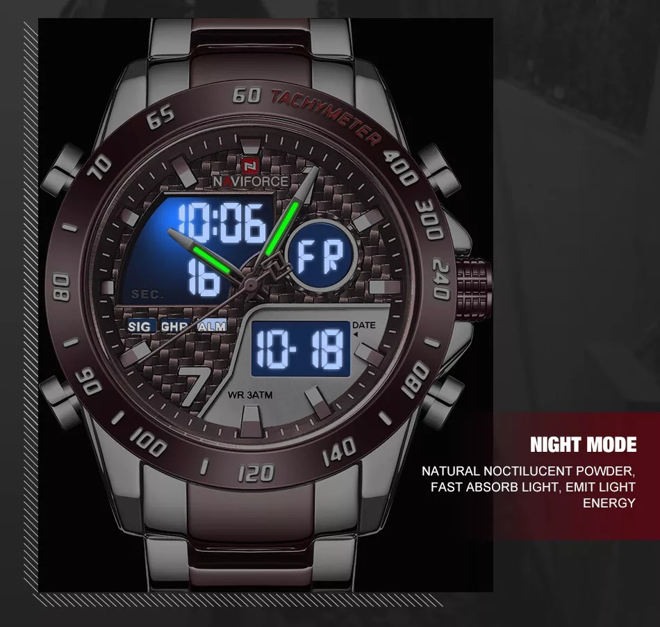 NAVIFORCE 9171 Dual Time Watch for Men’s - Image 4