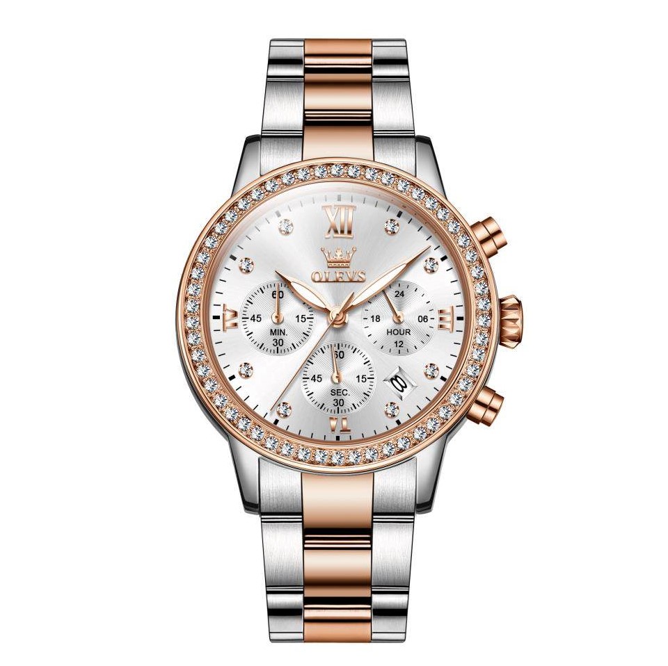 levs 9933S Stainless Steel Chronograph Watch For Women
