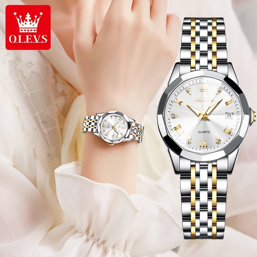 OLEVS 9931 Quartz Stainless Steel Ladies Luxury Watch - Image 2