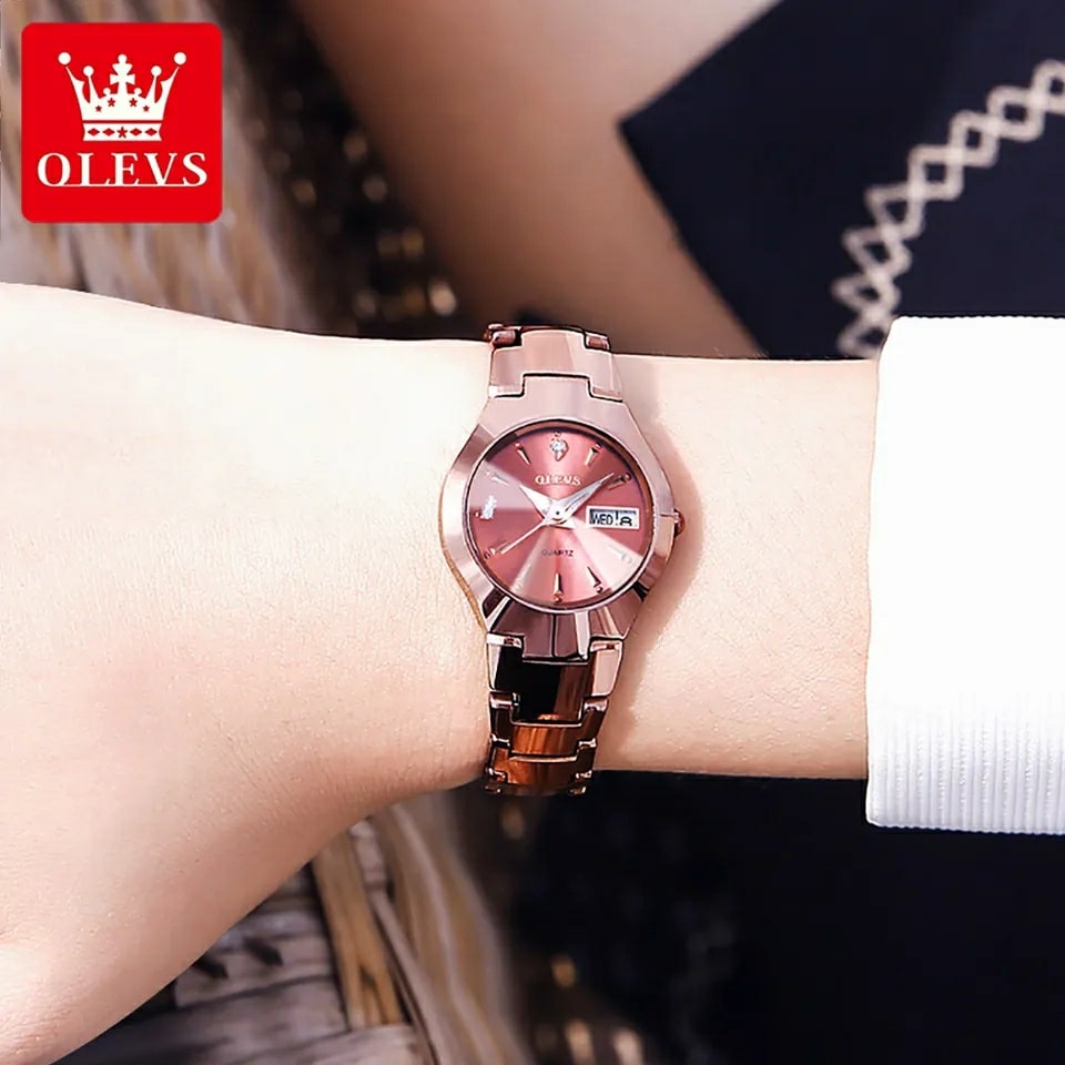 Olevs 8697 Quartz Tungsten Steel Watch For Women’s - Image 3