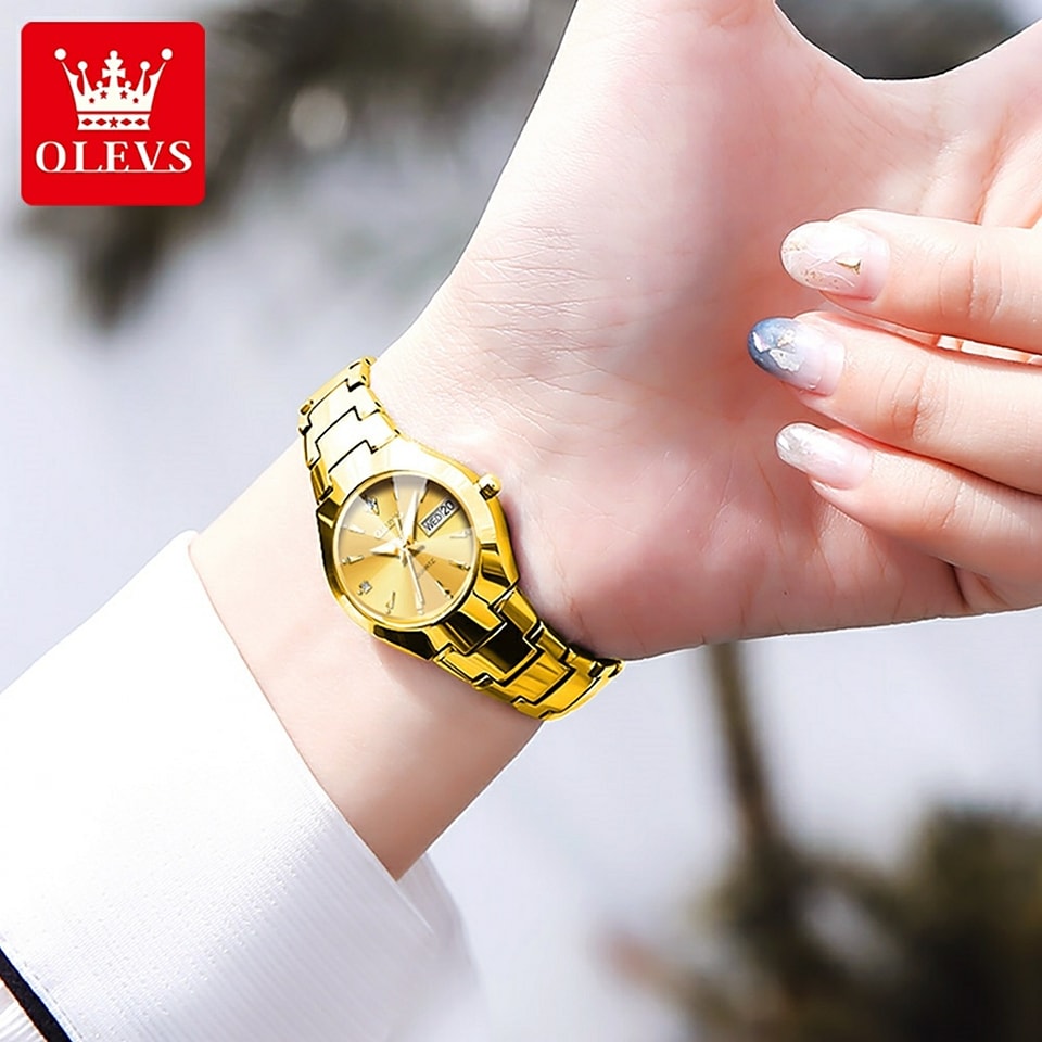 Olevs 8697 Quartz Tungsten Steel Watch For Women’s - Image 3