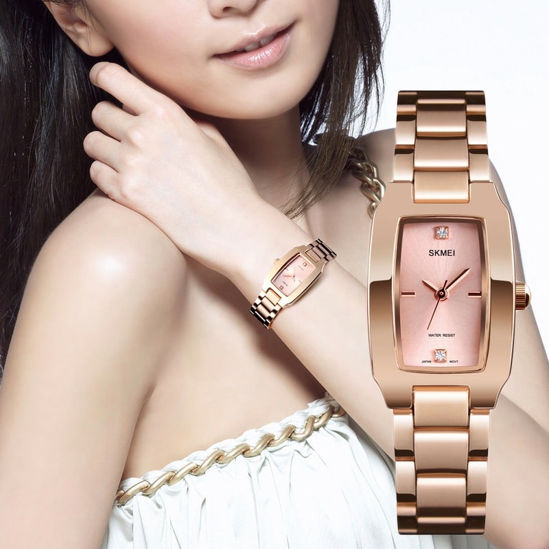SKMEI 1400 Quartz Stainless Steel Watch For Women - Image 4