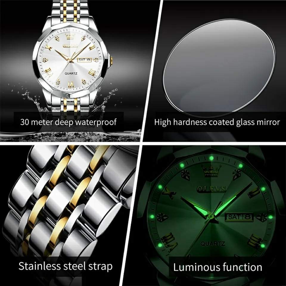 OLEVS 9931 Quartz Stainless Steel Ladies Luxury Watch - Image 3