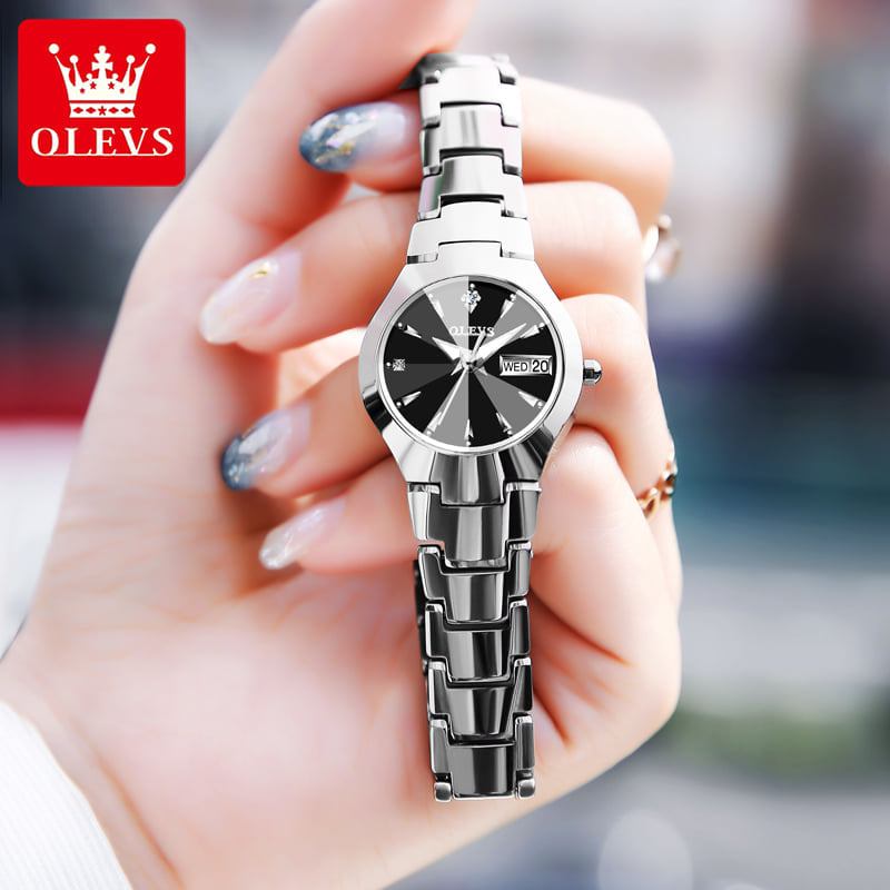 Olevs 8697 Quartz Tungsten Steel Watch For Women’s - Image 2