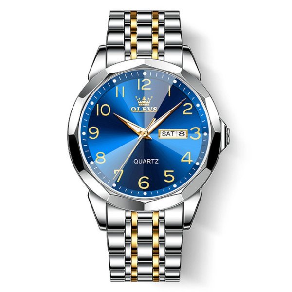 OLEVS 9970 Quartz Stainless Steel Strap Watch For Men - Image 2