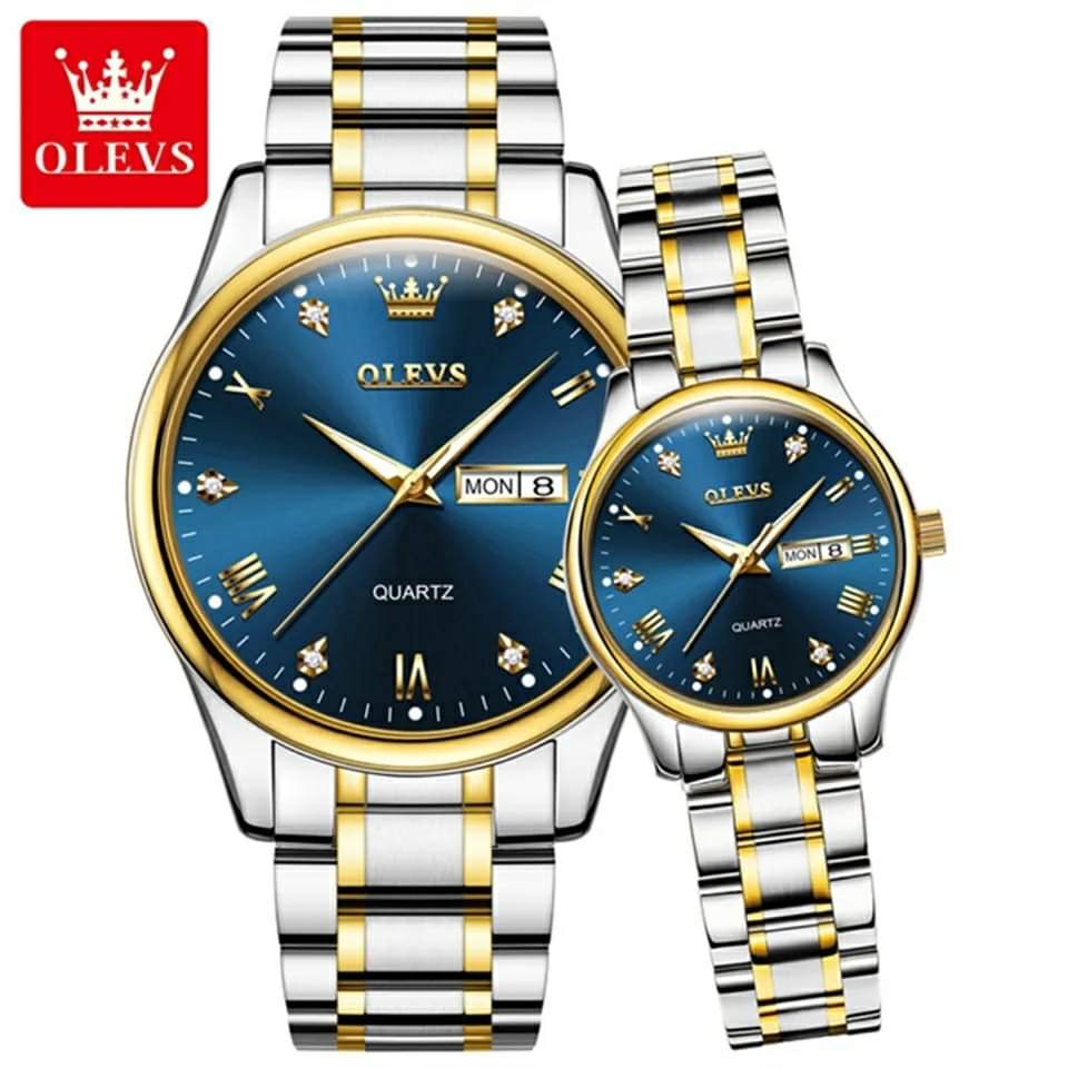 OLEVS 5563 Couple Stainless Steel Quartz Watches for Men and Women - Image 4
