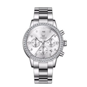 Olevs 9933S Stainless Steel Chronograph Watch For Women