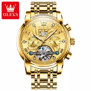 Olevs 9910 Automatic Mechanical Watch-Gold