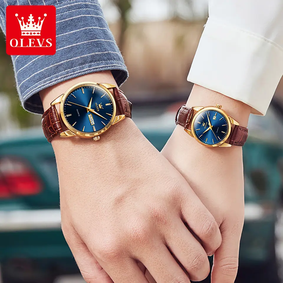 OLEVS 6898 Couple Quartz Watch For  Men and Women - Image 2