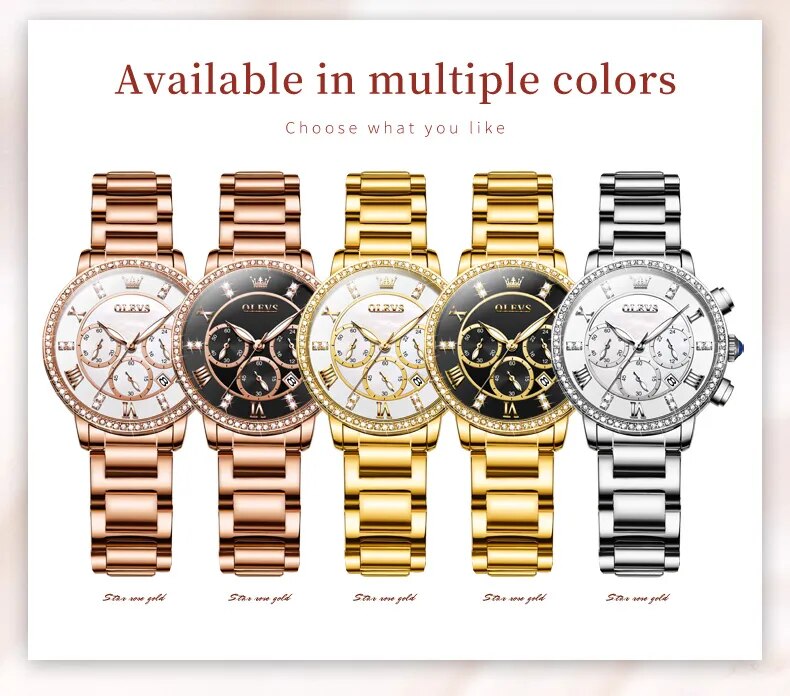 Olevs 9976 Quartz Chronograph Watch for Women - Image 4