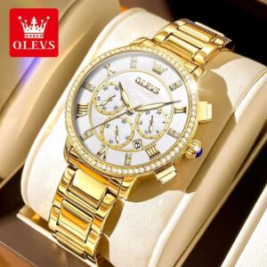 Olevs 9976 Quartz Chronograph Watch for Women