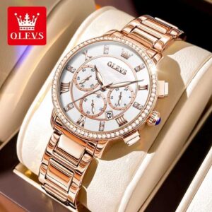 Olevs 9976 Quartz Chronograph Watch for Women