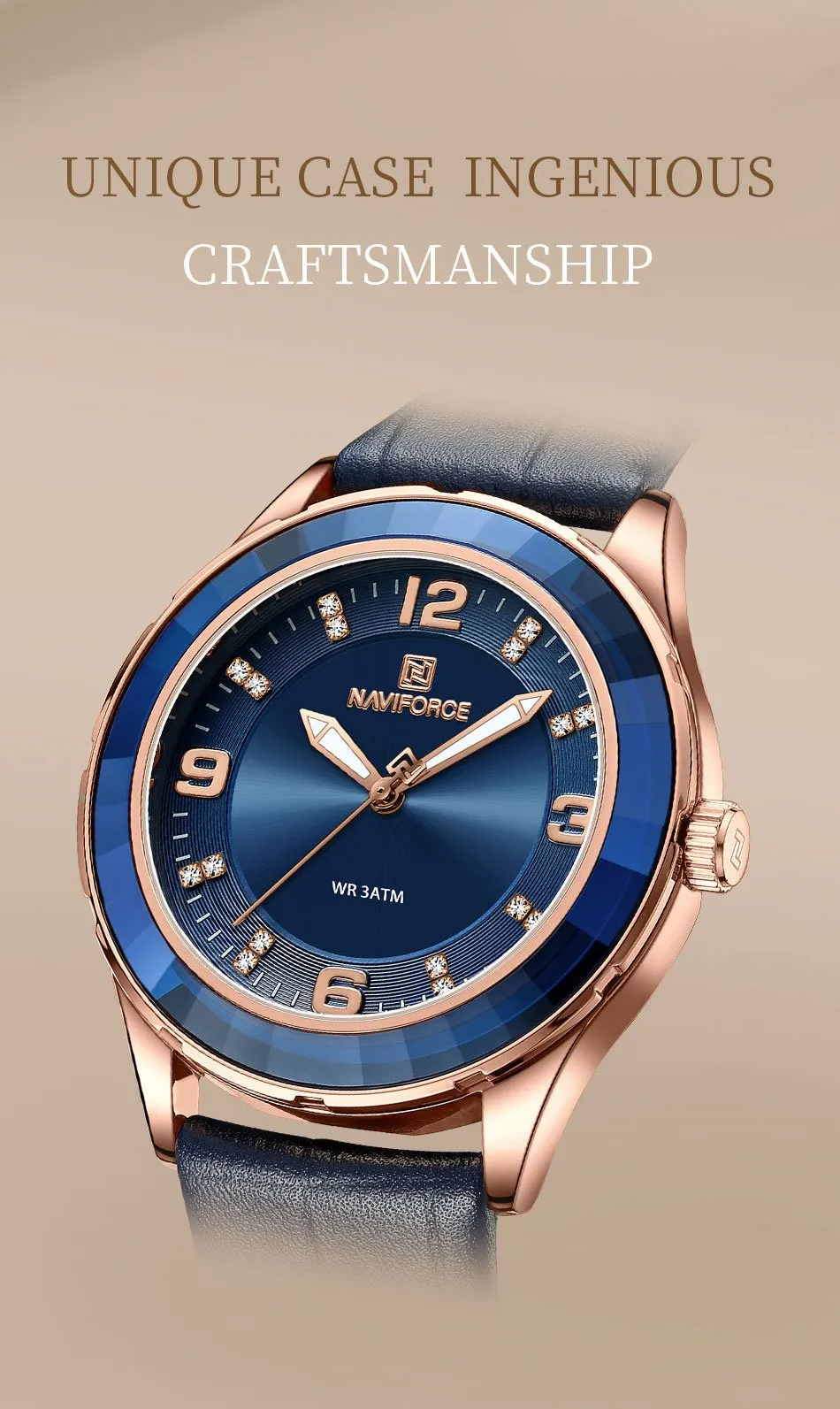 NAVIFORCE 5040 Quartz Watch For Female - Image 3