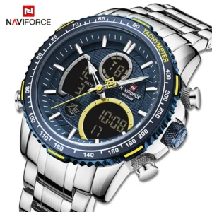NAVIFORCE 9182 Quartz Analog And Digital Time Watch For Men