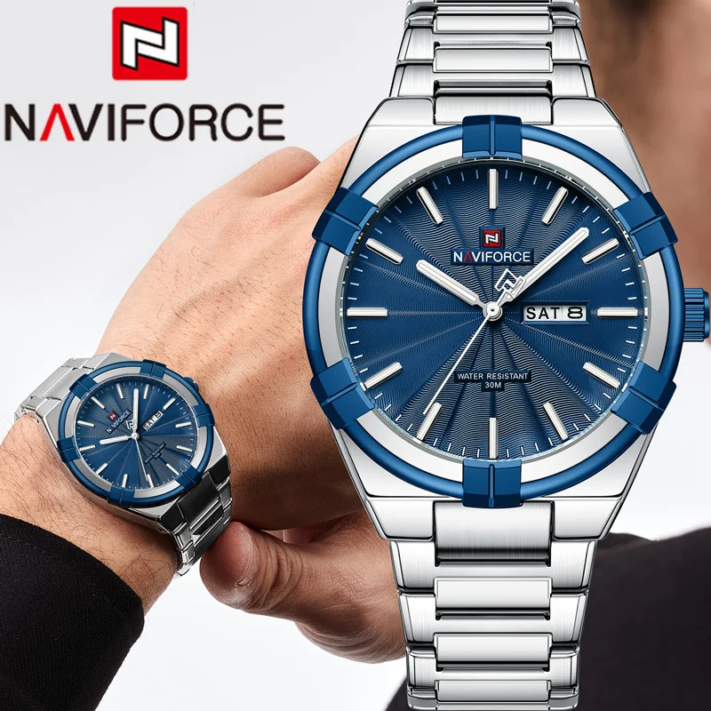 NAVIFORCE 9218 Stainless Steel Quartz Watch For Men