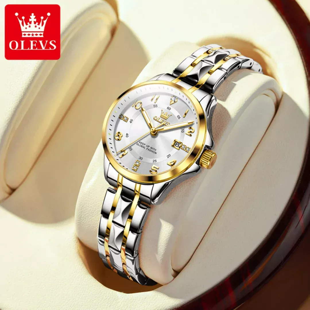 OLEVS 2910 Quartz Casual Watch Round dial Week Display Calendar