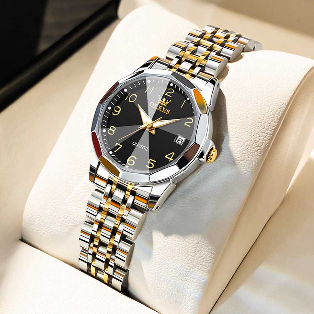 OLEVS 9970 Luxury Quartz Diamond Cut Watch For Women