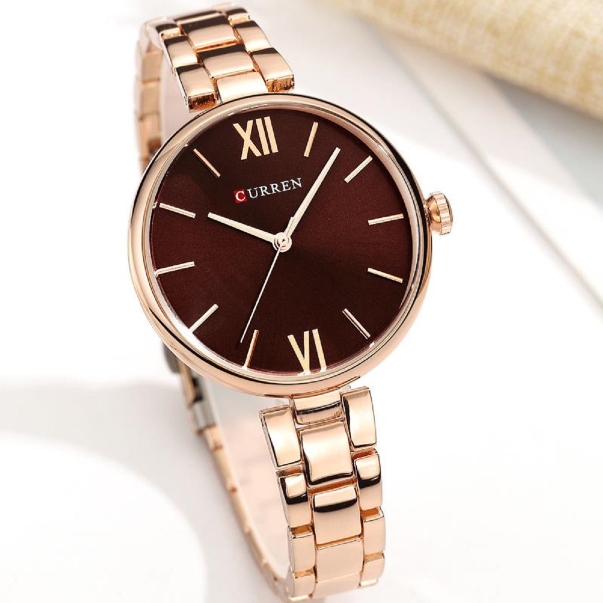 CURREN 9017 Quartz Stainless Steel Analog Watch For Women