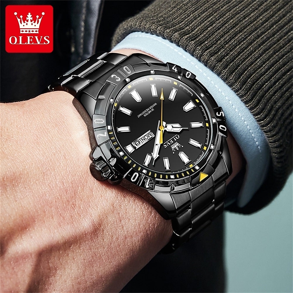Olevs 5560 Wrist Watch fror men-Black - Image 3