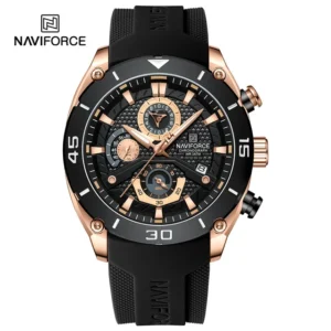 NAVIFORCE Sport Wristwatch Top Brand Luxury Military Men Watch Chronograph Business Quartz Waterproof Original Watch 8038
