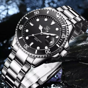 Olevs 5885 Men's wrist watch-Black Silver