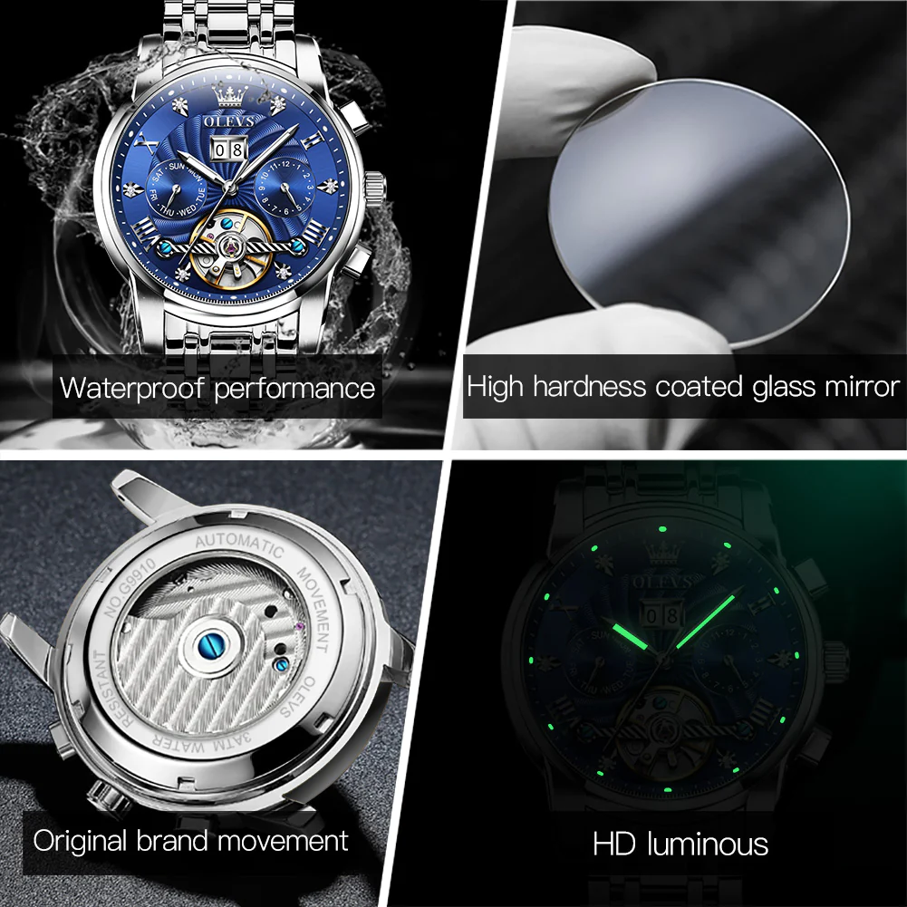 OLEVS 9910 Automatic Mechanical men’s watch - Image 4