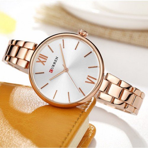 CURREN 9017 Quartz Stainless Steel Analog Watch For Women - Image 2