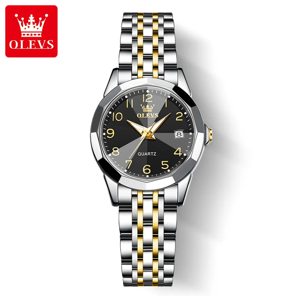 OLEVS 9970 Luxury Quartz Diamond Cut Watch For Women - Image 2