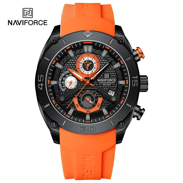 NAVIFORCE Sport Wristwatch Top Brand Luxury Military Men Watch Chronograph Business Quartz Waterproof Original Watch 8038