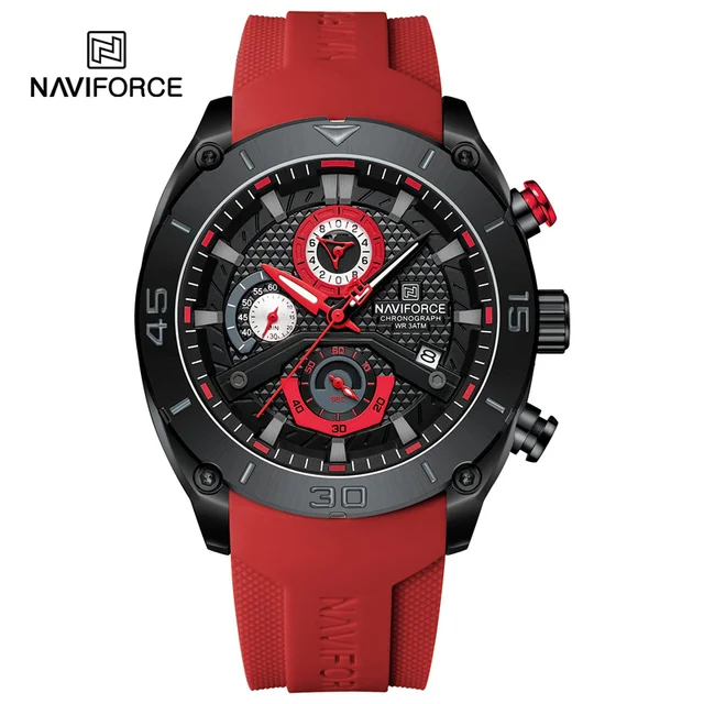 NAVIFORCE Sport Wristwatch Top Brand Luxury Military Men Watch Chronograph Business Quartz Waterproof Original Watch 8038